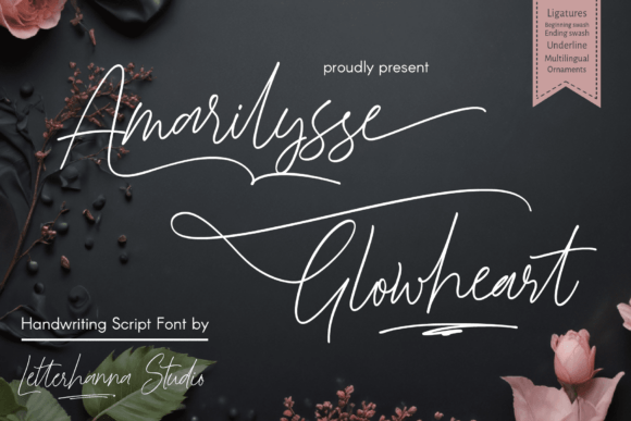 Amarilysse Glowheart: The Elegant Script Font for Branding