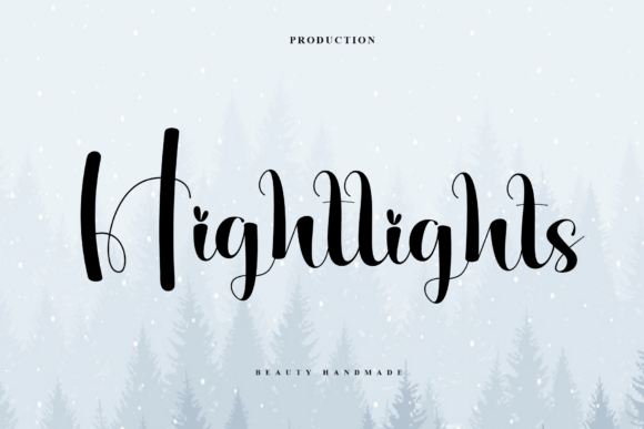 Hightlights: A Modern Script Font for Makers