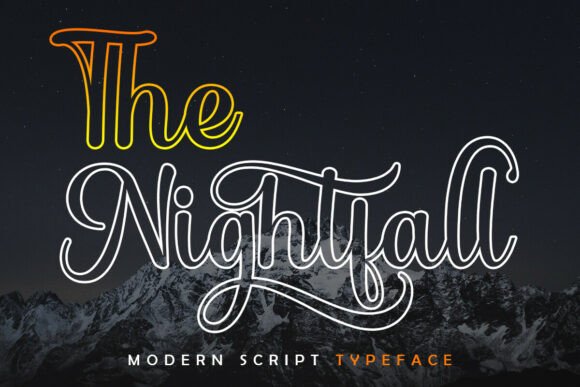 The Nightfall Outline: A Romantic Script Font for Brands